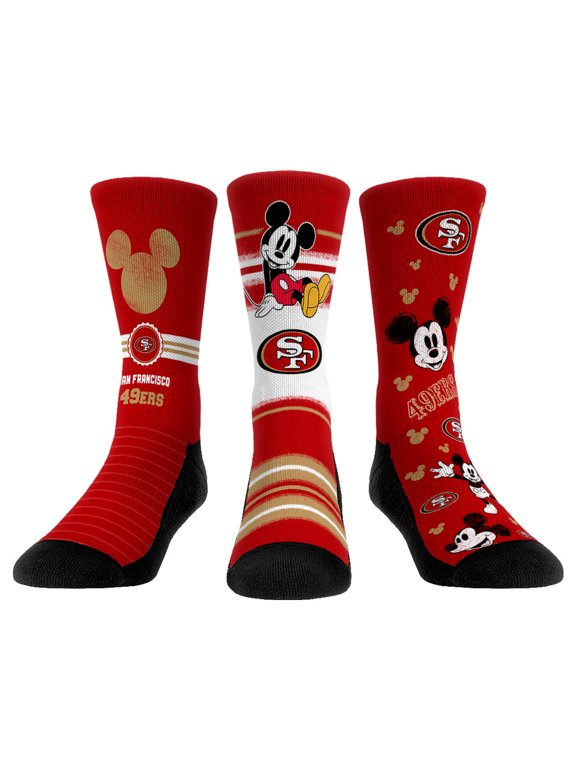Unisex Rock Em San Francisco 49ers Disney Three-Pack Crew Socks Set