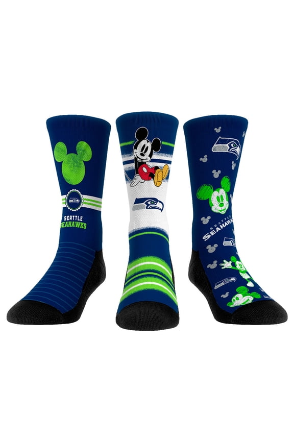 Rock Em Socks Seattle Seahawks Disney Three-Pack Crew Socks Set