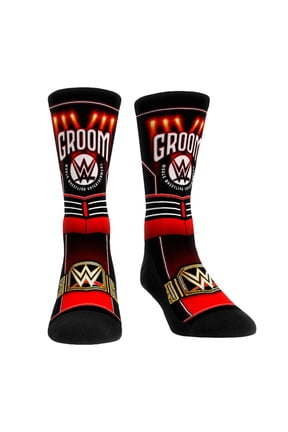 Rock Em Socks WWE Logo Groom Crew Socks