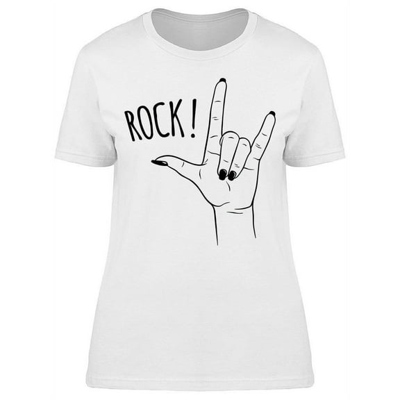 Rock Female Hand T-Shirt Women -Image by Shutterstock, Female Large