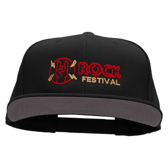 Rock Festival Embroidered Prostyle Snapback Cap - Black OSFM