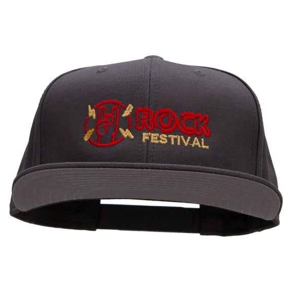 Rock Festival Embroidered Prostyle Snapback Cap - Charcoal OSFM
