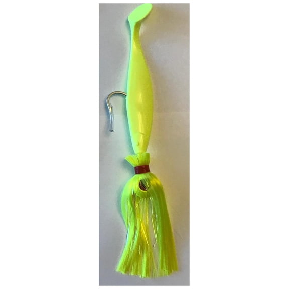 - Rock Fish Candy 16 oz Cannonball Mojo Lure Loaded with 9-Inch Swimbait Shad Body Chartreuse