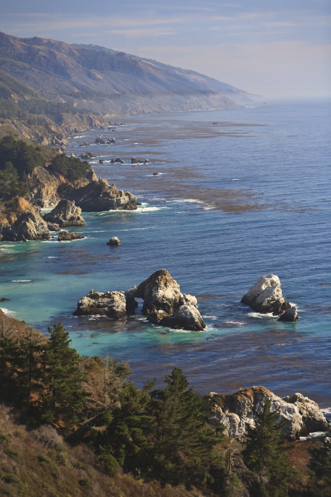 Rock Formations Along The Coast Big Sur California United States of America Canvas Art - Stuart Westmorland Design Pics (24 x 38)