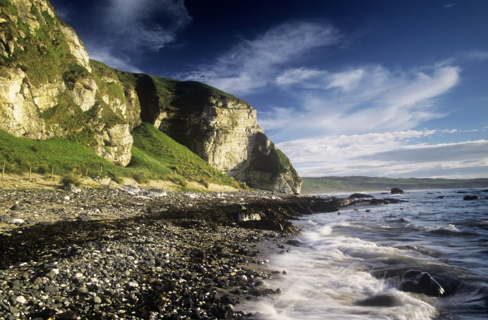 Rock Formations At The Coast Ballintoy County Antrim Northern Ireland Canvas Art - The Irish Image Collection Design Pics (17 x 11)