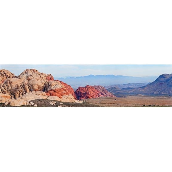 Rock Formations On A Landscape Red Rock Canyon National Conservation Area Nevada USA Poster Print - 48 x 12