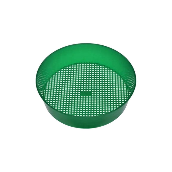 Rock Garden Sieve Soil Sifter, Round Black Gardening Sifting Pan for Small Gravel and Sand, Fine Mesh Earth Stone Filter Net for Home Planting, Manual Compost Screen Sifter