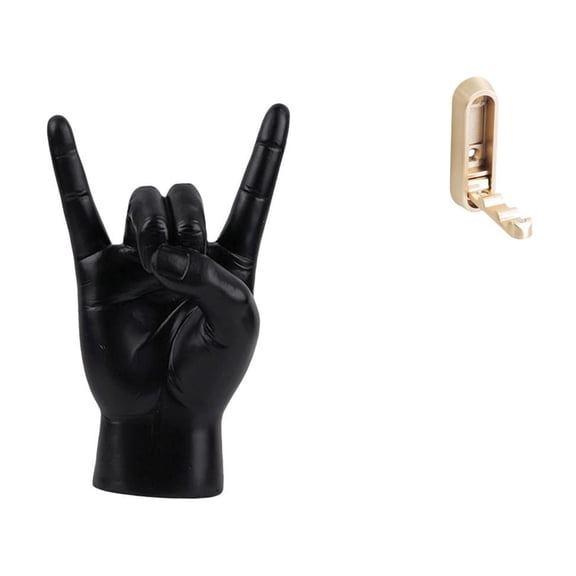 Rock Gesture Statue Folding Wall Hook Organizer Resin Material for Apartment Bedroom Restaurant Decor Use
