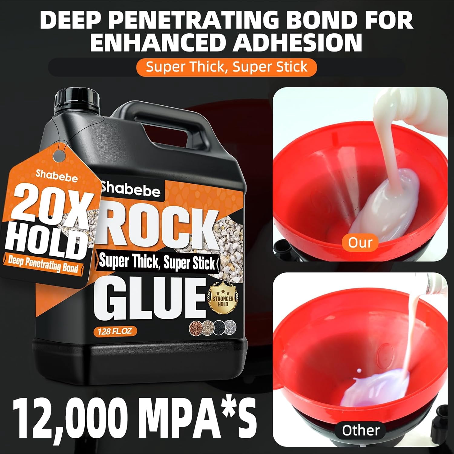 Rock Glue, 1 Gallon Mulch Bond for Landscaping with Sprayer, Ultra-Stick Mulch & Gravel Binder, Non-Toxic Pea Gravel Stabilizer, Landscape Adhesive for Paths, Patios & Borders