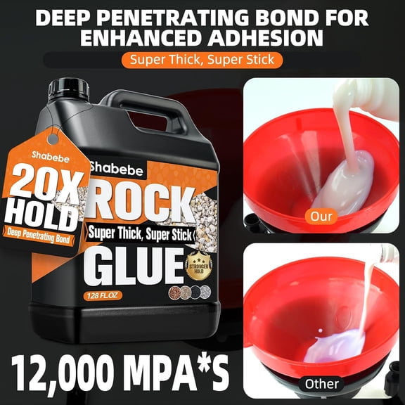 Rock Glue, 1 Gallon Mulch Bond for Landscaping with Sprayer, Ultra-Stick Mulch & Gravel Binder, Non-Toxic Pea Gravel Stabilizer, Landscape Adhesive for Paths, Patios & Borders