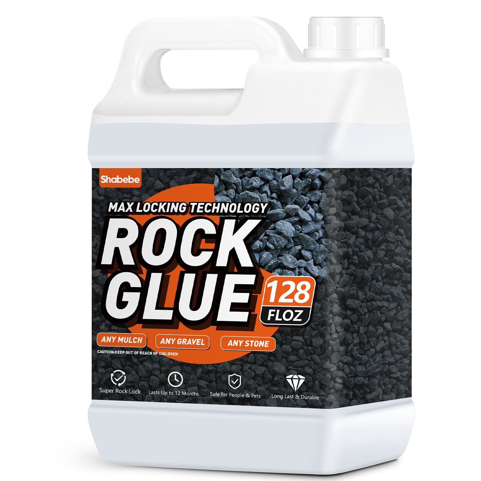 Rock Glue, 1Gallon Mulch Glue for Landscaping, Fast-Dry Strong Pea Gravel Stabilizer Landscape, Non-Toxic Long-Lasting Dries-Clear Strong Pea Gravel Binder for Pebble, Pine Straw for Outdoor Gardens
