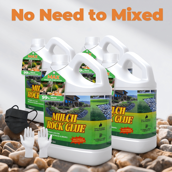 Rock Glue Mulch Glue 272OZ Fast-Dry Non-Toxic Dries Clear Strong Stabilizer for Landscaping