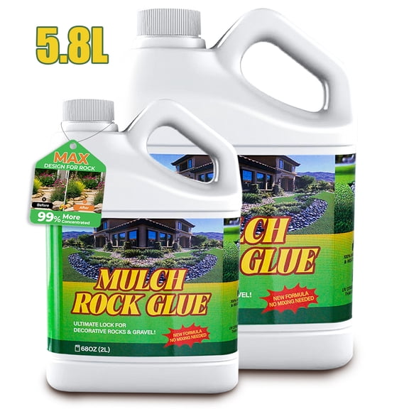 Rock Glue Mulch Glue 5.8L Fast-Dry Non-Toxic Dries Clear Strong Stabilizer for Landscaping