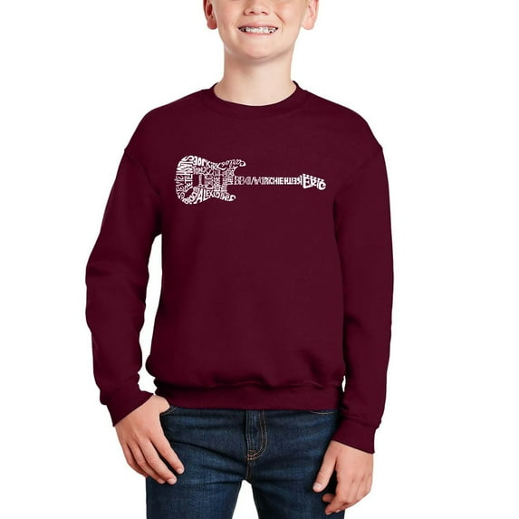 Rock Guitar - Boy's Word Art Crewneck Sweatshirt