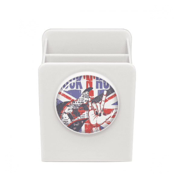 Rock Guitar England Britain Country Flag UK Desk Pencil Holder Cup Pen Organizer