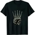 thumbnail image 1 of Rock Hand Shirt Skeleton Rocking It Heavy Metal Horns Tee, 1 of 5