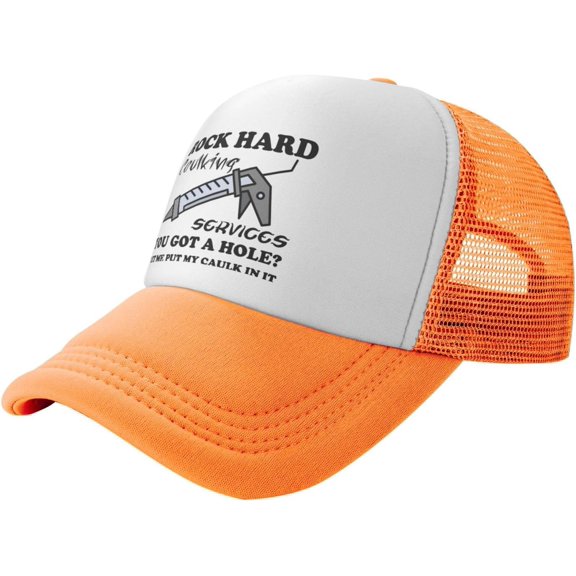 Rock Hard Caulking Services You Got A Hole Let Me Put My Caulk in It Baseball Hats Dad Hat Trucker Cap Black