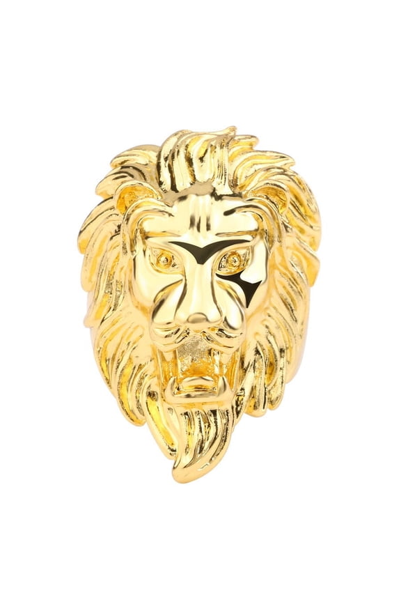 Rock Hip Hop Ear Accessories Golden Domineering Lion's Head Titanium Steel Stainless Steel Punk Rings