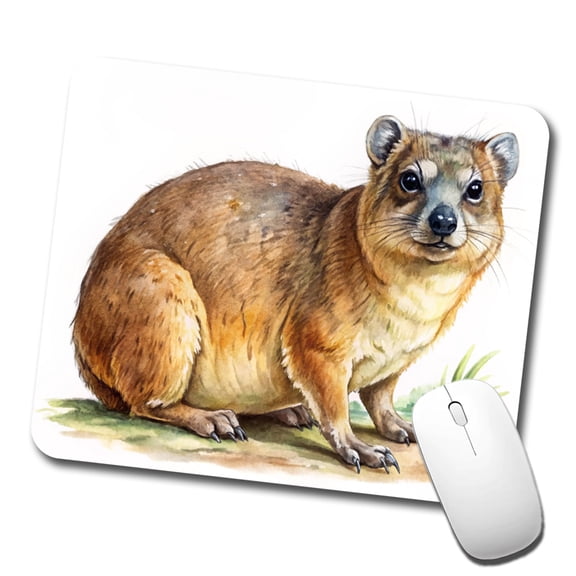 Rock Hyrax Dassie Watercolor Mouse Pad Low Profile Gaming Mat