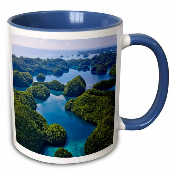3drose, Rock Islands, Palau - Oc16 Ksu0008 - Keren Su, 15oz Two-tone Blue Mug