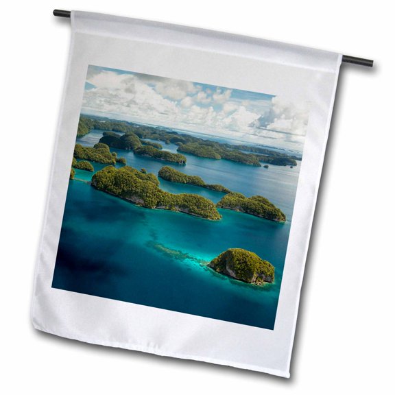 3dRose, Rock Islands of Palau, Micronesia UNESCO World Heritage Site., 12 x 18 inch Garden Flag