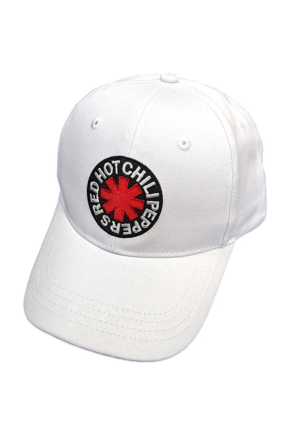 Red Hot Chili Peppers Embroidered Logo White Adjustable Hat