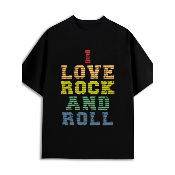 Rock Love Roll 180G 100% Cotton 180G 100% Cotton for men pack design your own elegant black Classic Unisex Shirt Printed tshirts Classic Unisex Shirt Graphic tshirts Christmas gifts