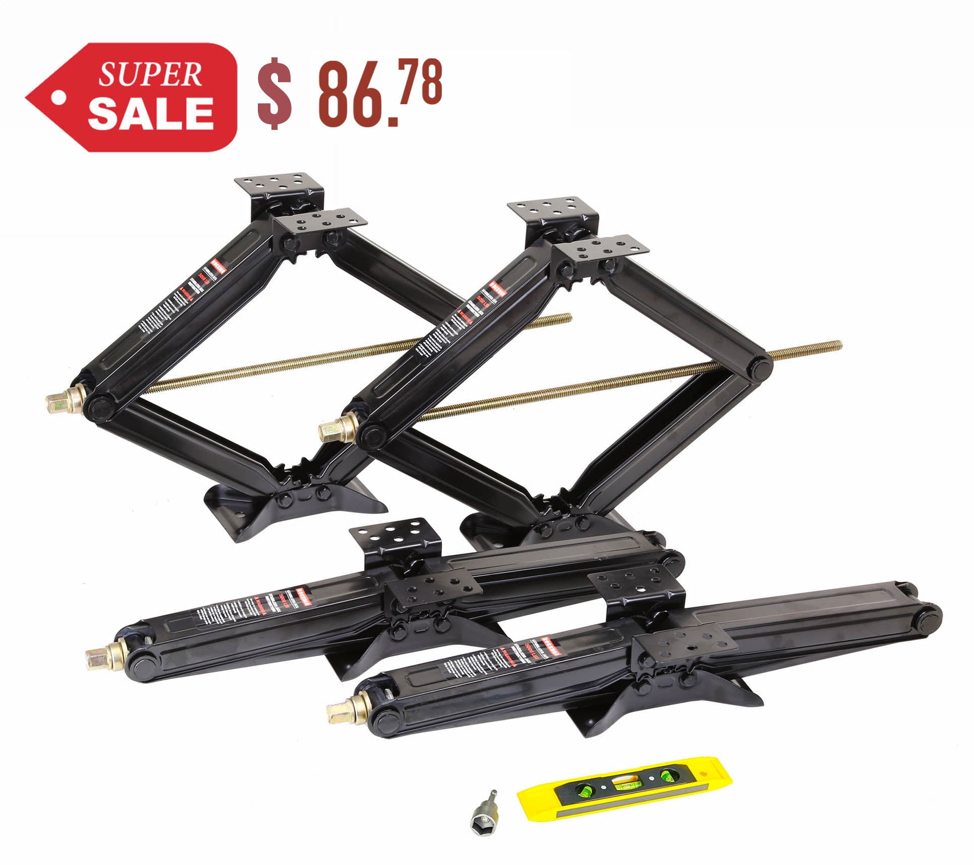 RockMan RV Camper Trailer Stabilizer Leveling Scissor Jacks Kit 24
