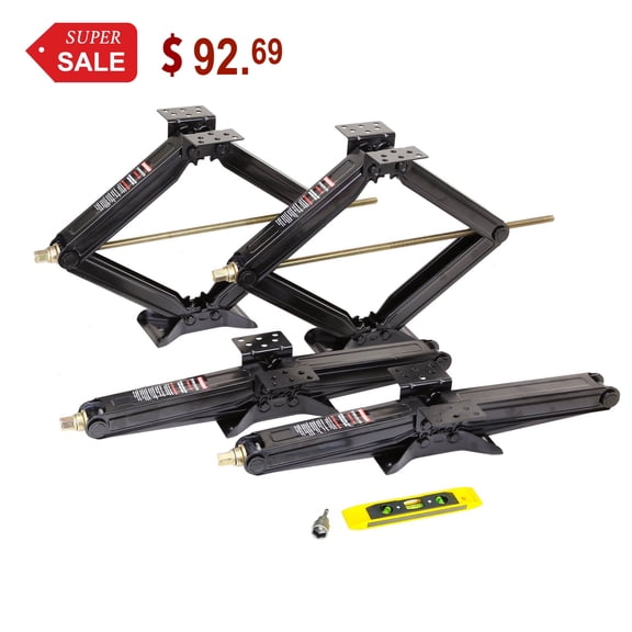 Rock-Man RV Camper Trailer Stabilizer Leveling Scissor Jacks Kit 24" 5000 lb, 4 Set