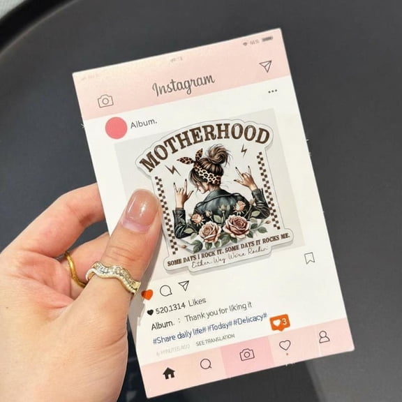 Rock Motherhood Phone Grip, Retro Leopard Mom Griptok, Funny Rocker Mama MagSafe Holder, Unique Gift for Hardcore Readers, Rockstar Mom Lifestyle Accessory, Leopard Print Motherhood Decor