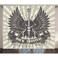 thumbnail image 1 of Ambesonne Rock Music Curtains 2 Panel Set, Winged Instrument, 108" x 108", Taupe Dust Cream, 1 of 3