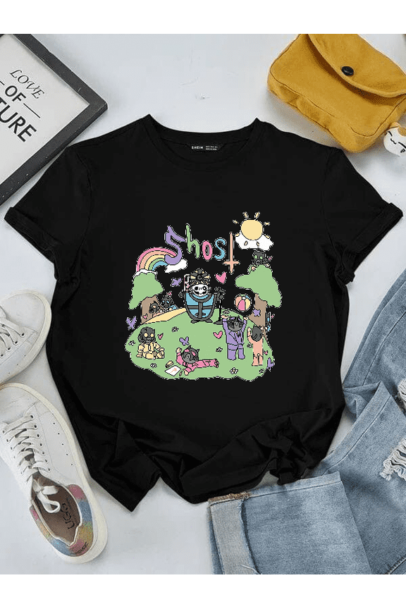 Rock Music Ghost Band Rainbow Fan Graphic Artist Style Art Unisex T-Shirt V16553 ,up to size 5XL