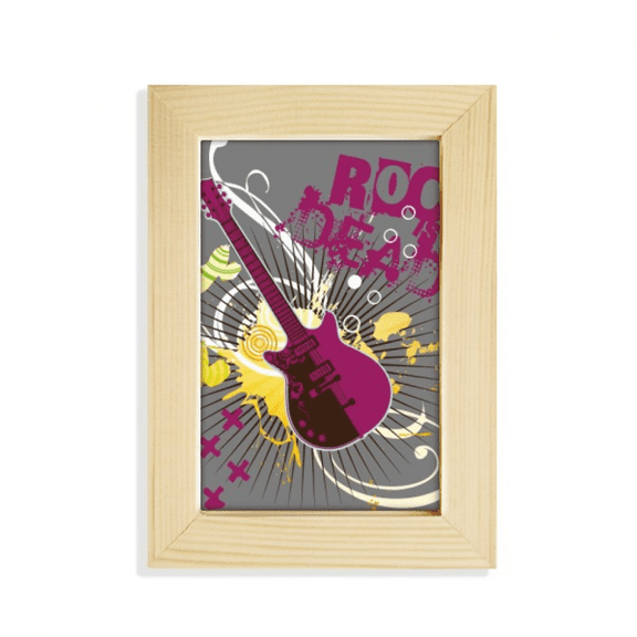 Rock Music Guitar Music Instrument Desktop Display Photo Frame Picture Art Painting 5x7 inch