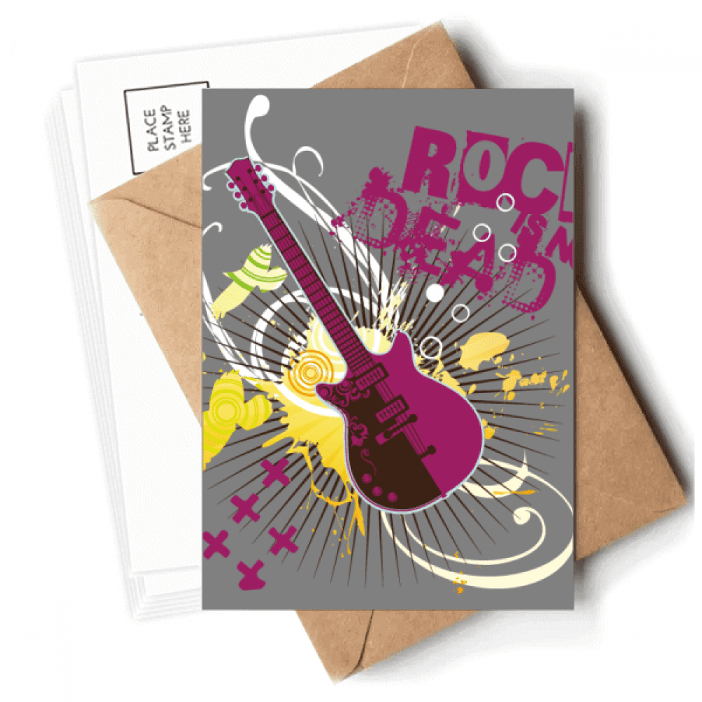 Rock Music Guitar Music Instrument Postcards Envelopes Blank Note Cards ...