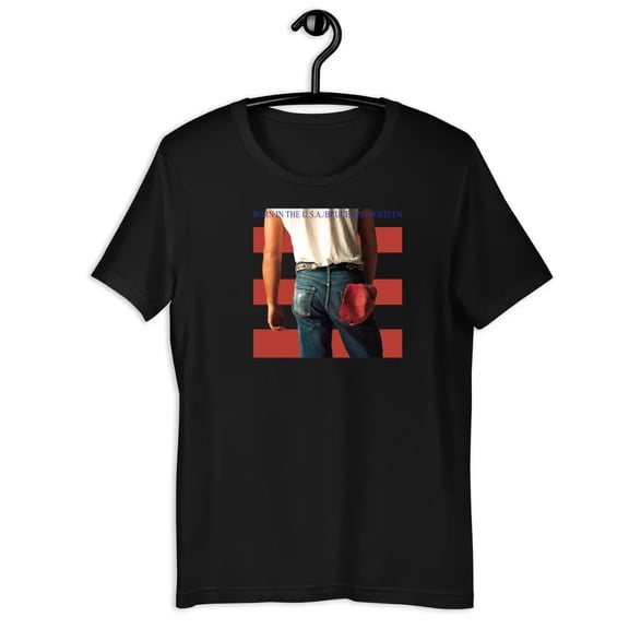 Rock Music Inspired Born In The U.S.A. White Shirt Unique Design Available in Unisex Adult Sizes Fast Delivery-TH2026