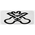 thumbnail image 1 of Rock Music Kitchen Mat, Doodle Drawing Style Guitars Rock Sign Abstract Monochrome Instrument Design, Plush Decorative Kitchen Mat with Non Slip Backing, 47" X 19", Black White, by Ambesonne, 1 of 1