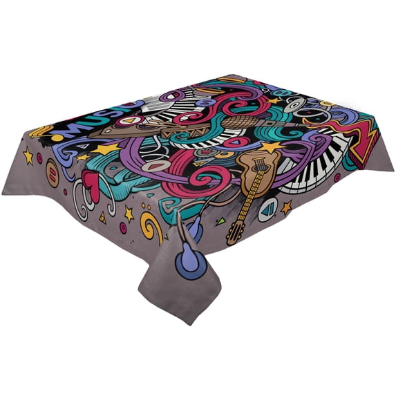 Rock Music Speaker Guitar Tablecloths Waterproof Kitchen Items Coffee Table For living Room Home Decor Dining Table