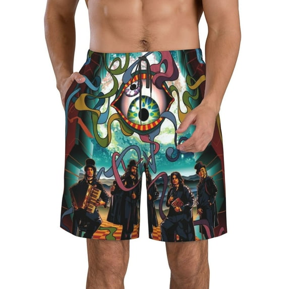 Rock Music Tool Band Men's Beach Shorts Swim Trunks Casual Quick Dry Board Shorts Swimwear with Mesh Lined and Pockets