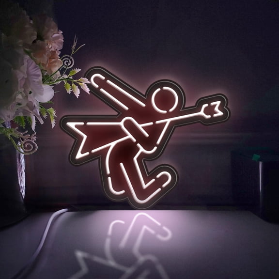Rock Musician Led Light Box, Dimmable Neon-Like Light Signs USB Power for Wall Decor Bedroom Decoration, Static Light (WxH) 11"x10"