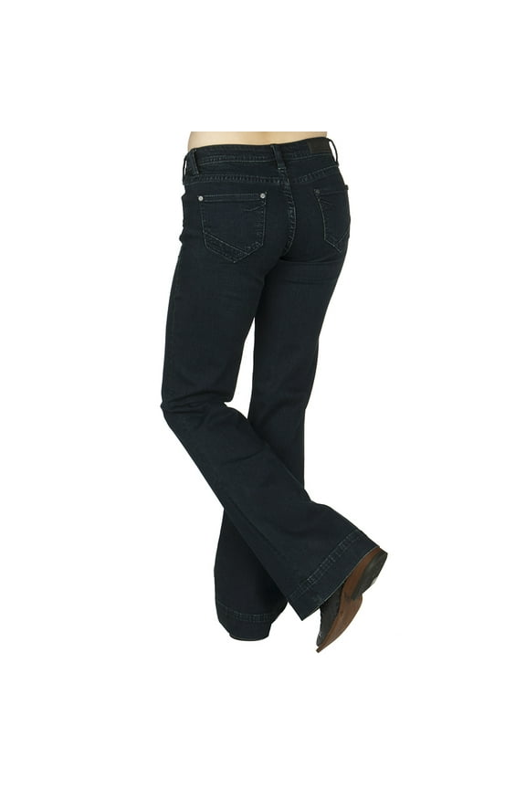 Rock N Roll Cowgirl Womens Rock Roll Cowgirl Mid Rise Extra Stretch Dark Wash Trousers 32x32 Blue