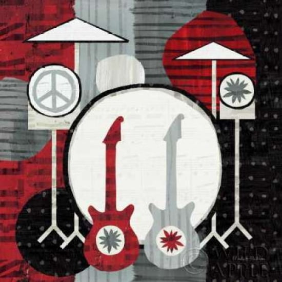 Rock N Roll Drums Canvas Art - Michael Mullan (24 x 24)