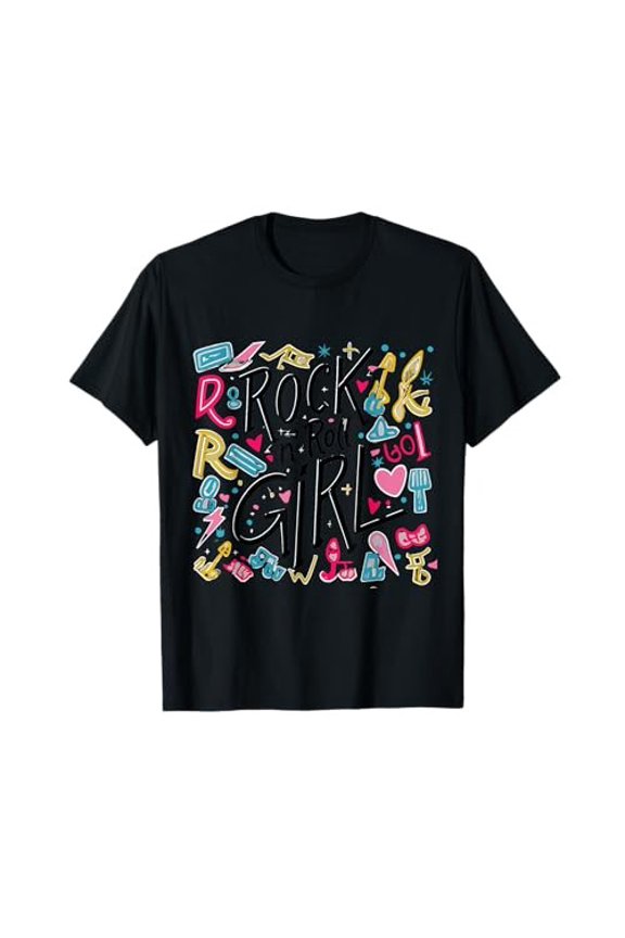 Rock N Roll Girl Retro Rock Halloween Darla Costume v8 T-Shirtfrom JP