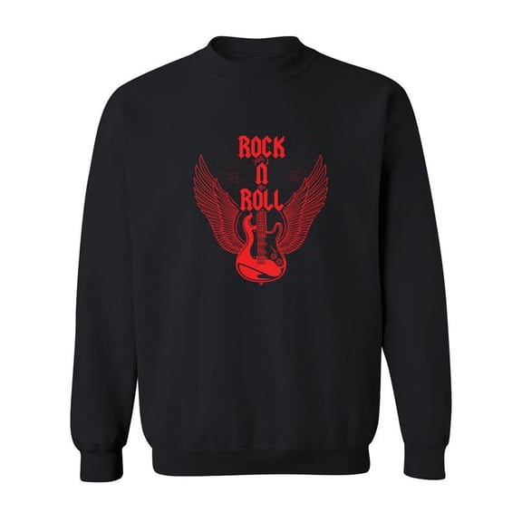 Rock N Roll Guitar Sweatshirt Men -SPIdeals Designs, Male x-Large