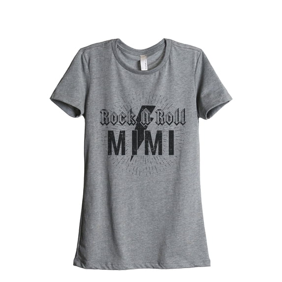 Rock N Roll Mimi Women's Fashion Relaxed T-Shirt Tee Heather Grey Large