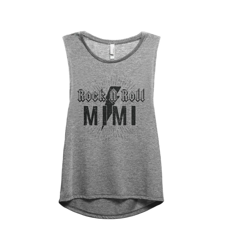 Rock N Roll Mimi Women's Fashion Sleeveless Muscle Workout Yoga Tank Top  Heather Grey Grey Small