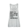 thumbnail image 1 of Rock 'N Roll Music Makes Me Feel Invincible Women's Fashion Sleeveless Flowy Racerback Workout Yoga Tank Top Sport Grey X-Lar, 1 of 3
