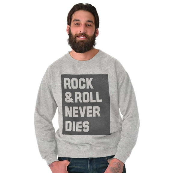 Rock N Roll Never Dies Metal Hardcore Unisex Plus Fleece Graphic Sweatshirt Brisco Brands 2X