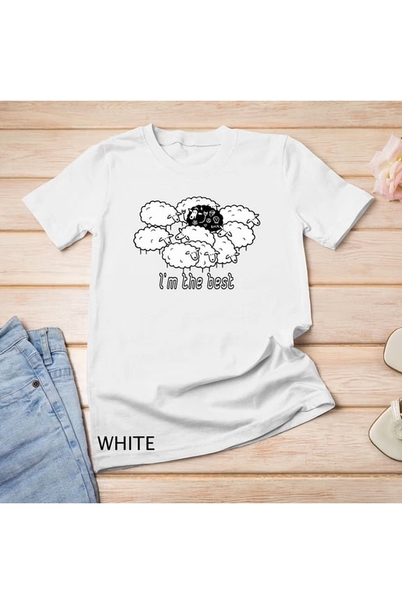 Rock-N-Roll Peace Love Black Sheep Funny Animals Graphic Art Unisex S-5XL T-Shirt Birthday Gifts; For Men & Women