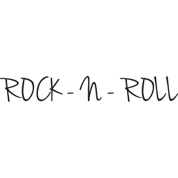 Rock N Roll | Vinyl Quotes Wall Decal 4" x 20" - Metal Alternative Music Lover Rocker DIY Home Wall Art Decor Bedroom Living Room Removable Sticker Adhesive Decoration