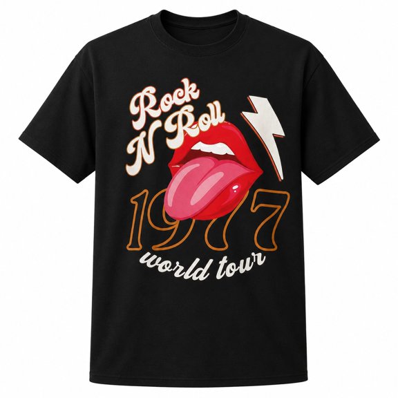 Rock N Roll World Tour Graphic T-Shirt, Unisex Classic Fit Tee